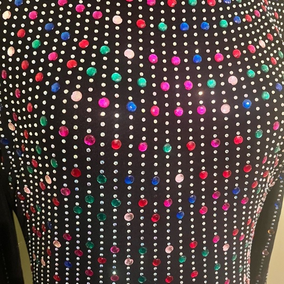 Beaded sequins body suit xlarge see through zip back - Picture 3 of 9